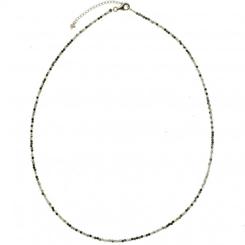 Collier de quartz tourmaline noire - Perles facettées ultra mini