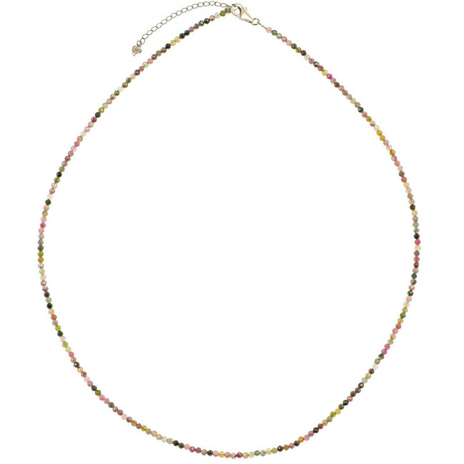 Collier en tourmaline multicolore - Perles facettées ultra mini