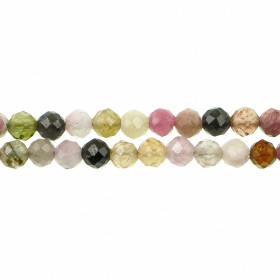 Collier en tourmaline multicolore - Perles facettées ultra mini