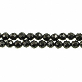 Collier en spinelle noir - Perles facettées ultra mini