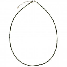 Collier en spinelle noire - Perles facettées ultra mini - Argent 925