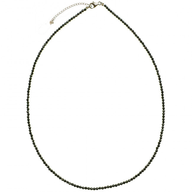 Collier en spinelle noir - Perles facettées ultra mini
