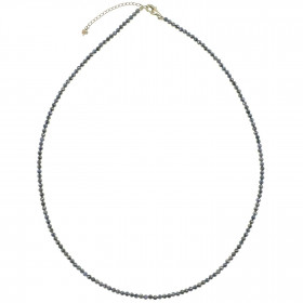 Collier en saphir bleu - Perles facettées ultra mini