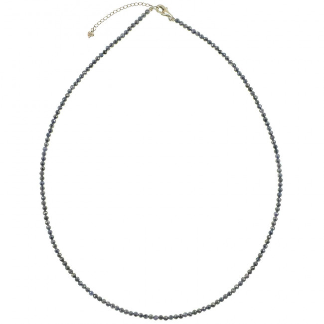 Collier en saphir bleu - Perles facettées ultra mini