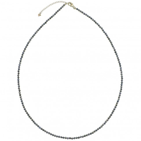 Collier en saphir bleu - Perles facettées ultra mini