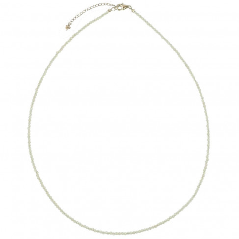 Collier en pierre de lune blanche - Perles facettées ultra mini