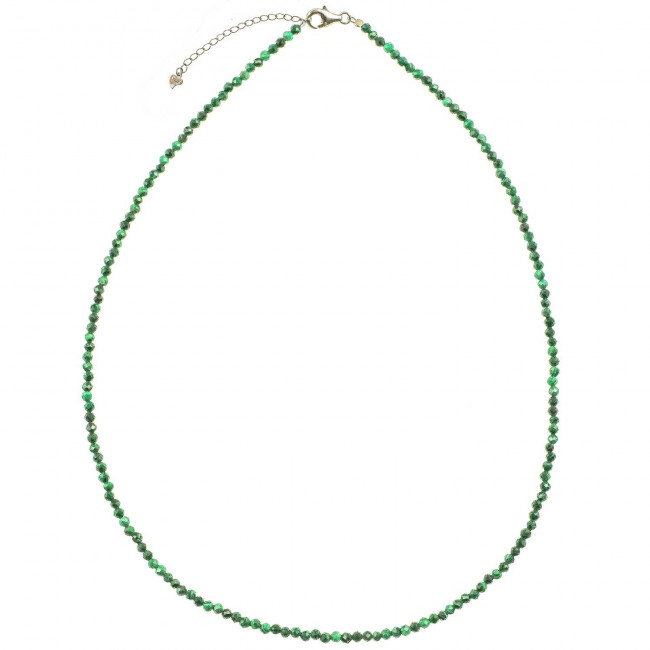 Collier en malachite - Perles facettées ultra mini
