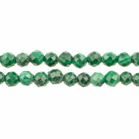 Collier en malachite - Perles facettées ultra mini