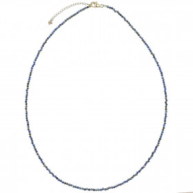 Collier en lapis lazuli - Perles facettées ultra mini - Argent 925