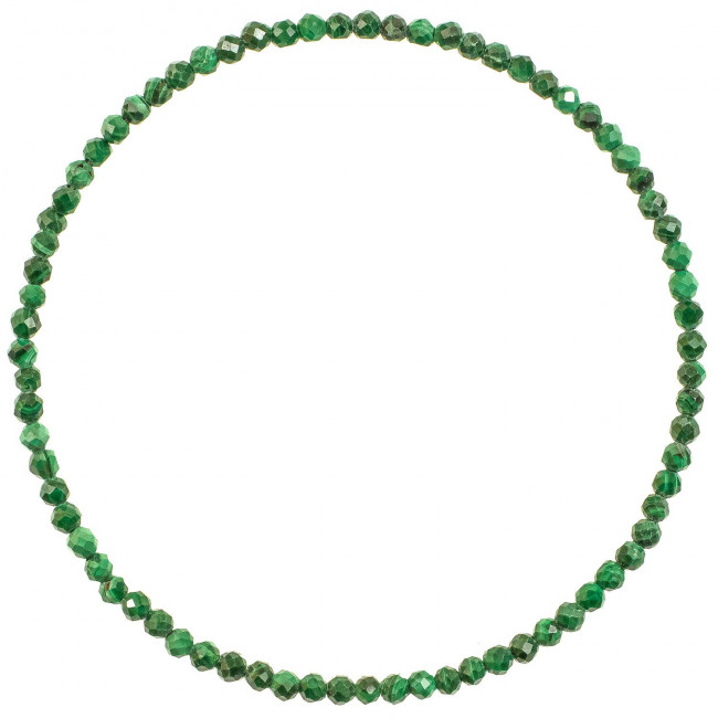 Bracelet en malachite - Perles facetées ultra mini