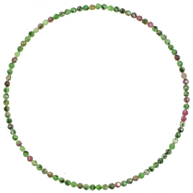 Bracelet en rubis zoïsite - Perles facetées ultra mini