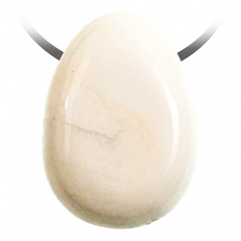 Pendentif goutte pierre percée en sélénite