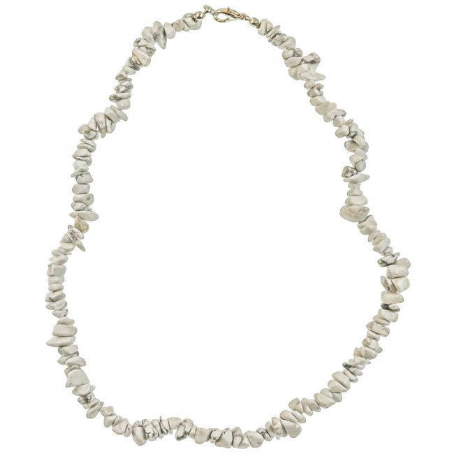 Collier de pierre en howlite - perles baroques