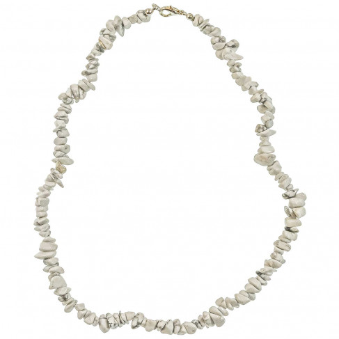 Collier de pierre en howlite - perles baroques