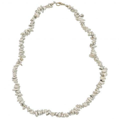 Collier de pierre en howlite - perles baroques - 45 cm
