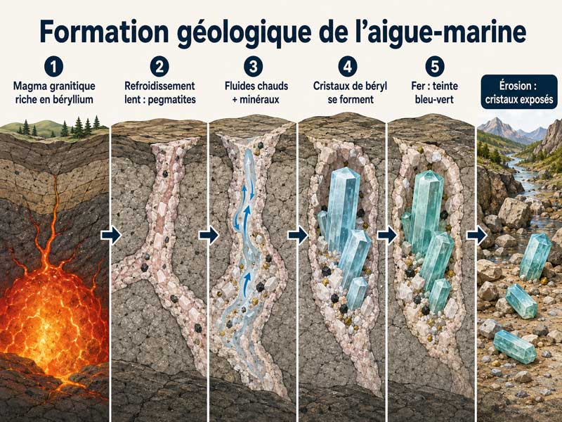 Formation géologique de l'aigue-marine