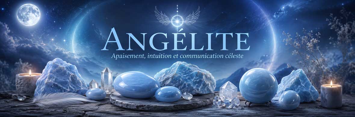 Angélite bleue naturelle, pierre douce associée à la sérénité et à la spiritualité