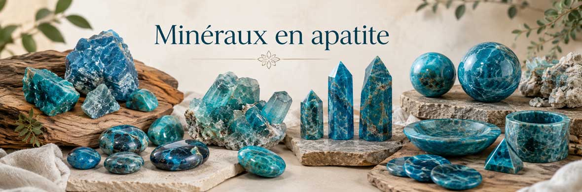 Pierres, cristaux et objets minéraux en apatite naturelle