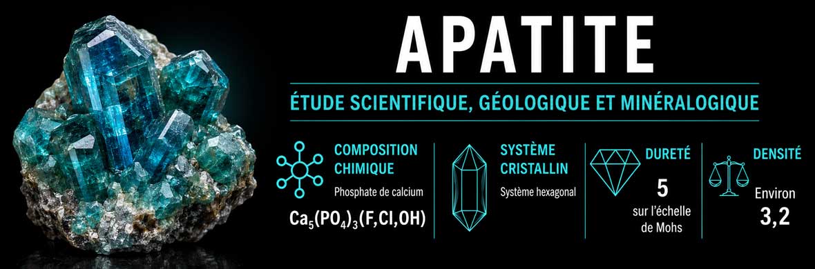 Cristaux d’apatite étudiés sous un angle minéralogique et scientifique