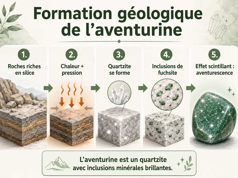Formation géologique de l’aventurine