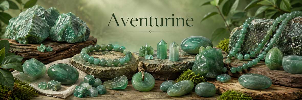 aventurine naturelle verte en pierres polies et cristaux