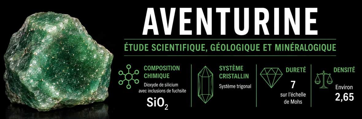 Aventurine verte naturelle à inclusions micacées scintillantes