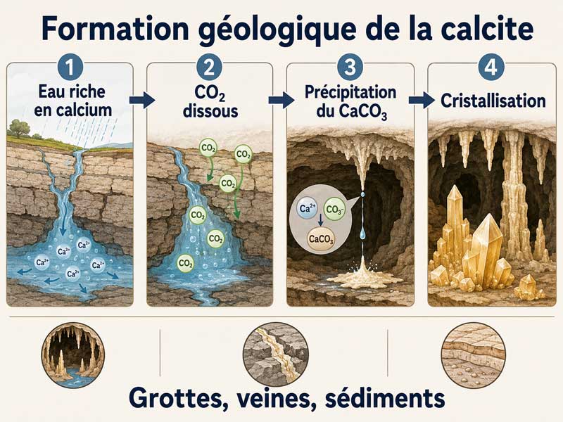Formation géologique de calcite