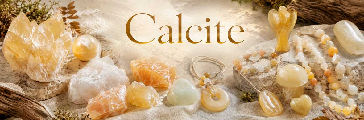 Calcite naturelle en cristal et pierre polie