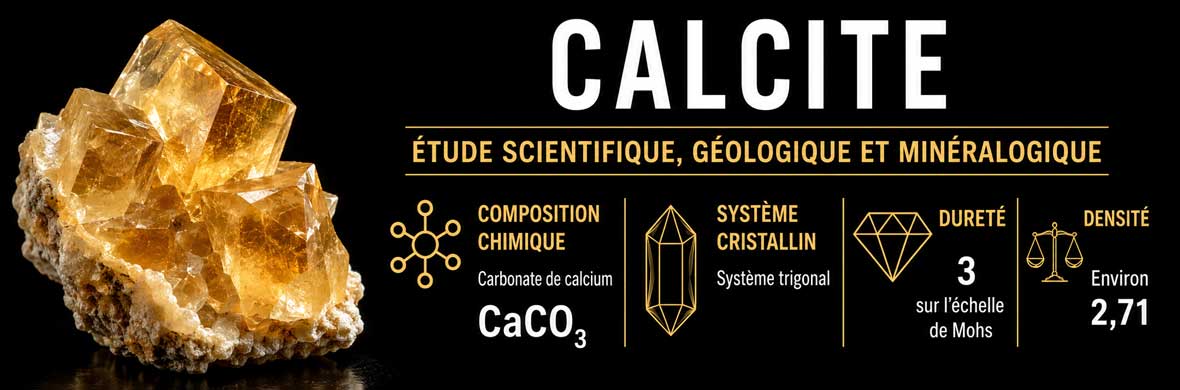 cristaux de calcite étudiés pour leurs propriétés minéralogiques et optiques