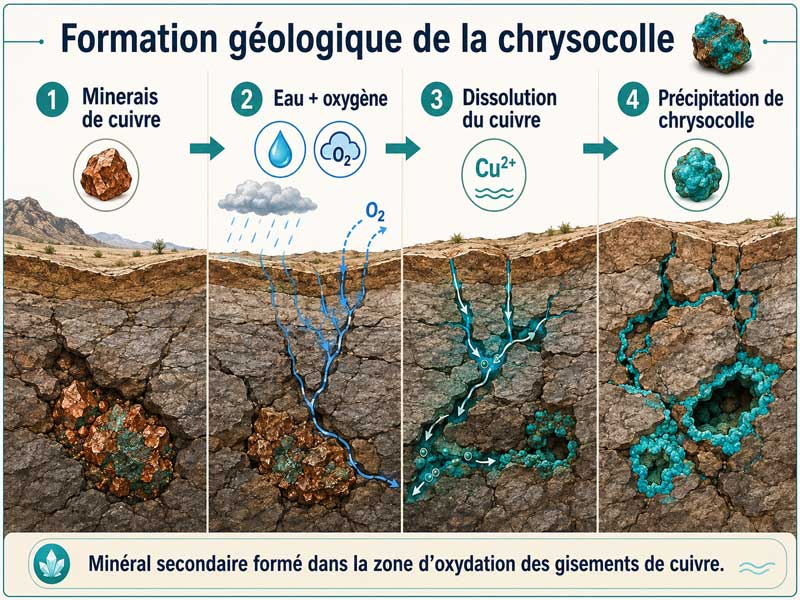 Formation géologique de chrysocolle