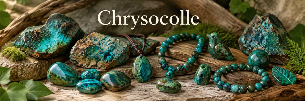 pierre de chrysocolle bleue et verte aux nuances naturelles
