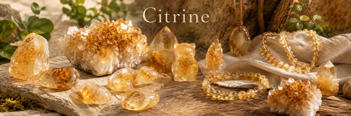 citrine naturelle jaune doré en pierre et cristal
