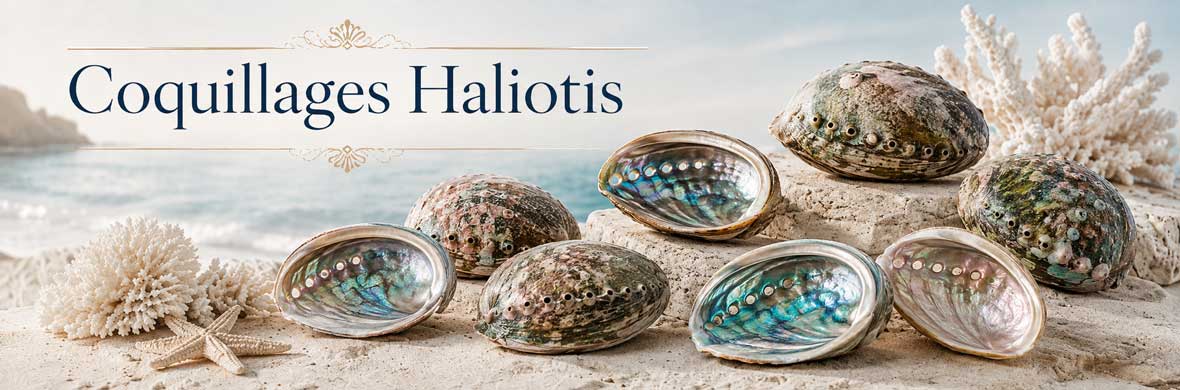 Coquillage Haliotis ou ormeau avec rangée de perforations et intérieur nacré
