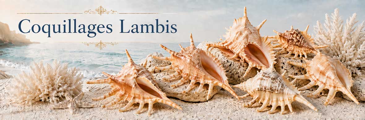 Coquillages Lambis à longue lèvre digitiforme caractéristique