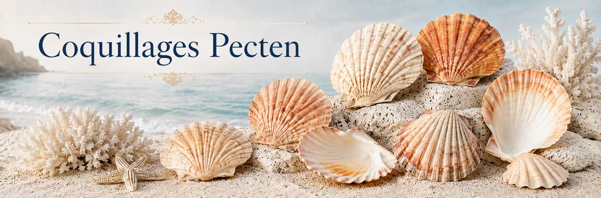 Pecten et peignes à coquille bivalve en forme d'éventail
