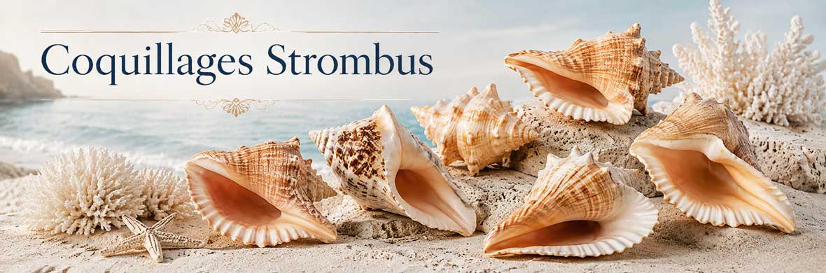 Strombe ou conque à coquille spiralée et lèvre externe développée