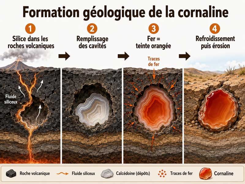 Formation géologique de cornaline