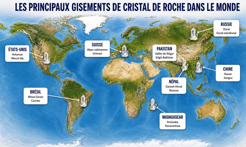 gisements de cristal de roche