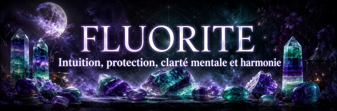 Fluorite naturelle utilisée en lithothérapie, méditation et pratiques spirituelles