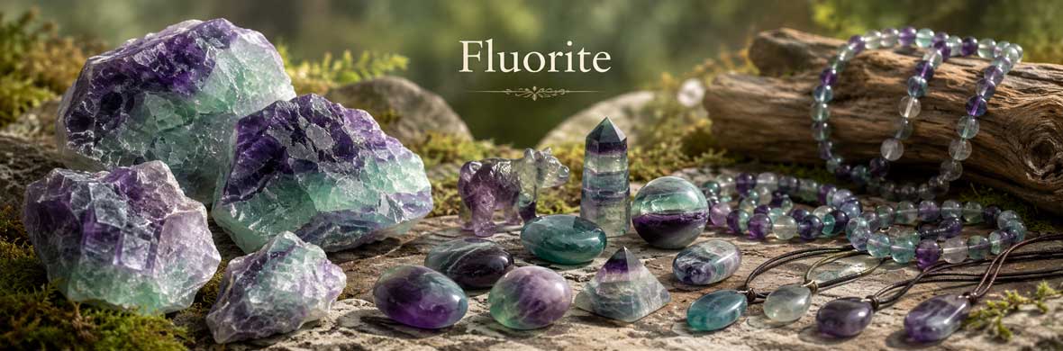 Fluorite naturelle aux nuances violettes, vertes et transparentes