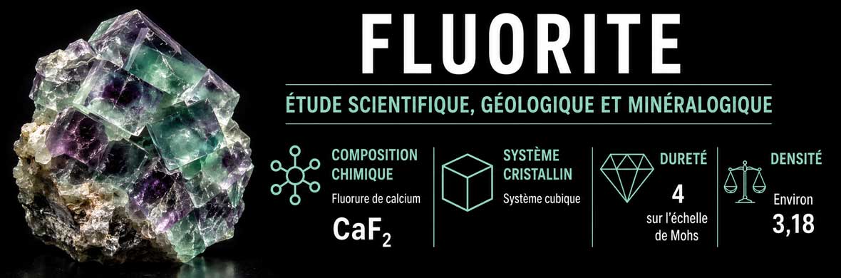 Cristaux de fluorite étudiés pour leurs propriétés minéralogiques et cristallographiques