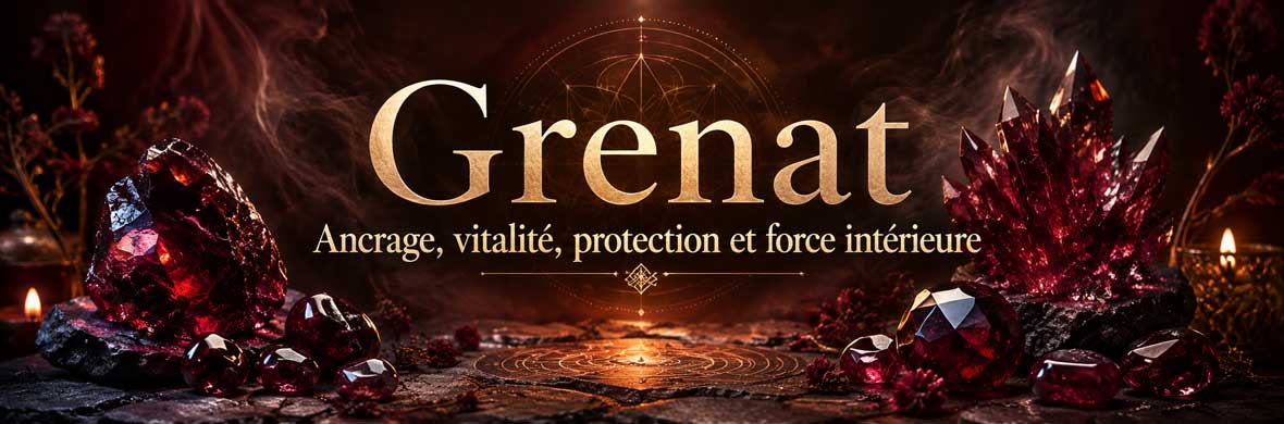 grenat rouge naturel, pierre de lithothérapie et symbolique énergétique
