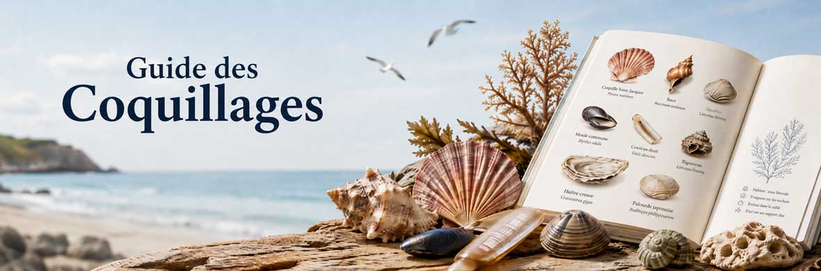 Sélection de coquillages naturels de différentes formes