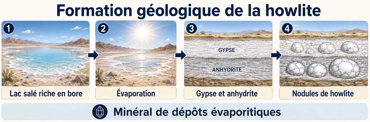 Formation géologique de howlite