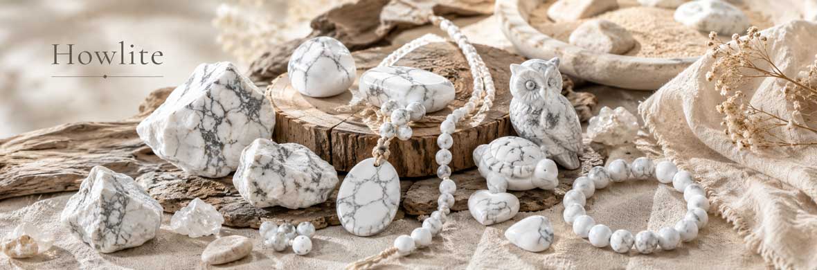 pierres naturelles, cristaux et bijoux en howlite