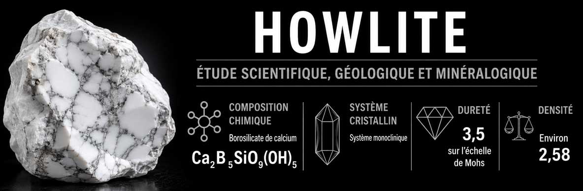 spécimen naturel de howlite étudié selon ses propriétés minéralogiques et scientifiques