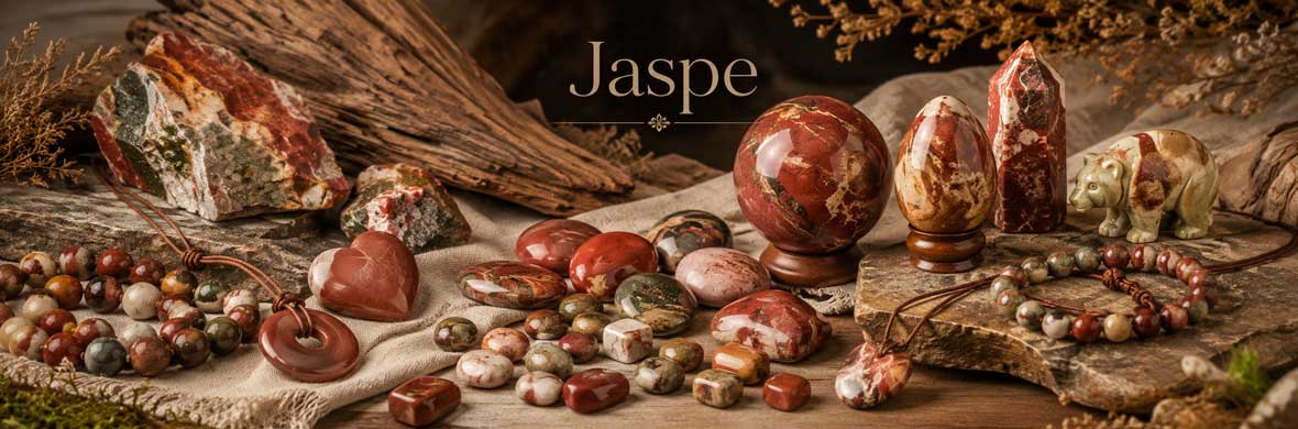 pierres, objets et bijoux en jaspe naturel