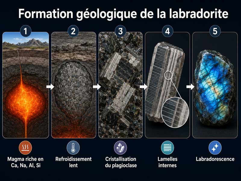 formation géologique de la labradorite