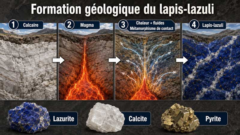 Formation géologique de lapis-lazuli