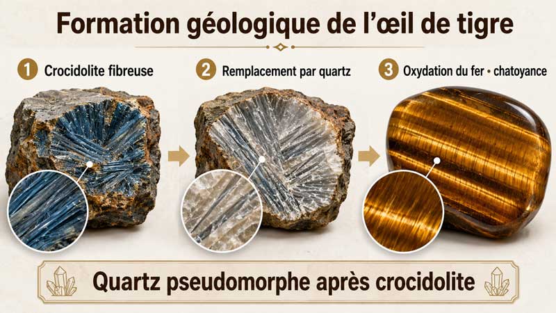 Formation géologique d'oeil de tigre